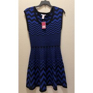 Candie's Blue and Black Chevron Dress